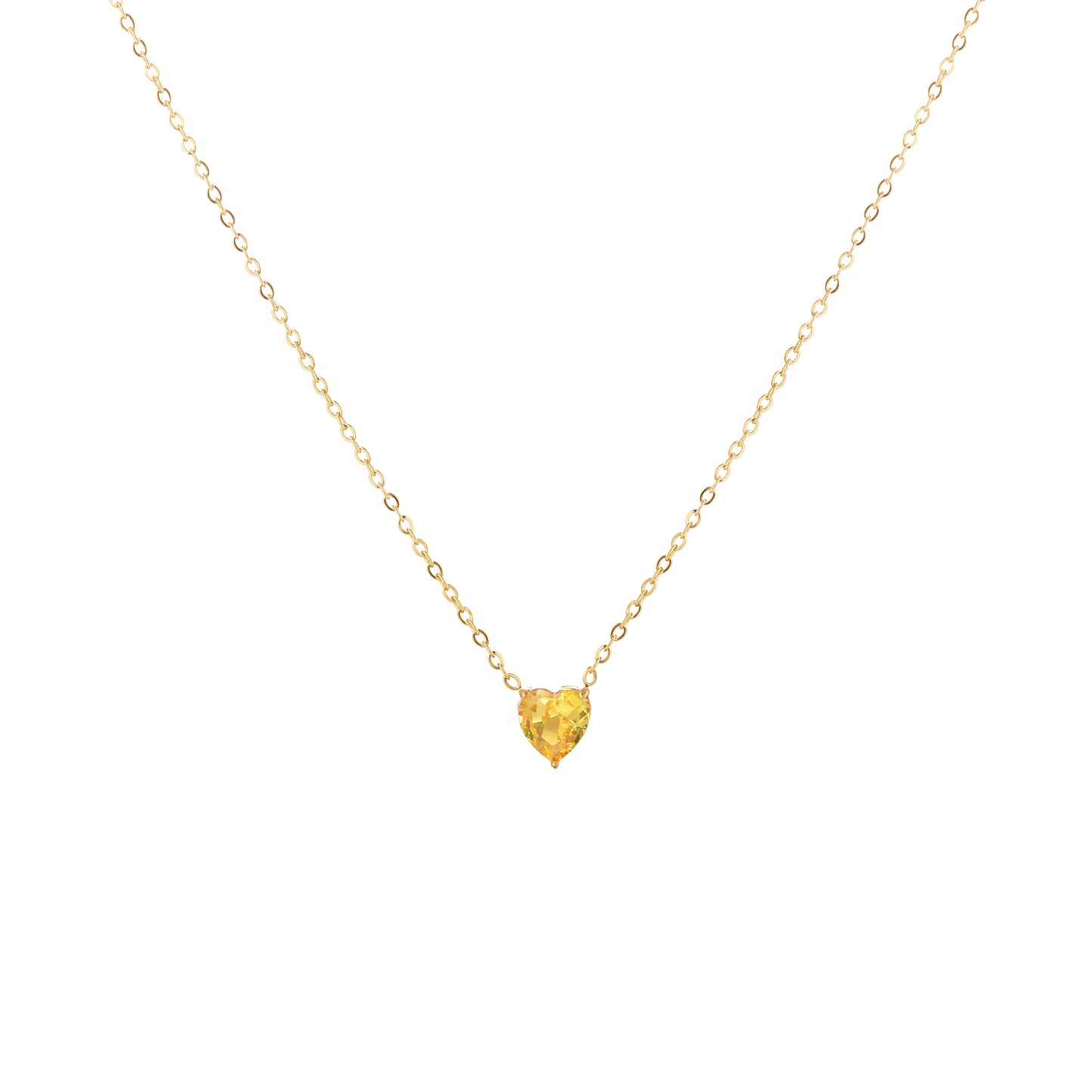 Custom Heart Birthstone Necklace