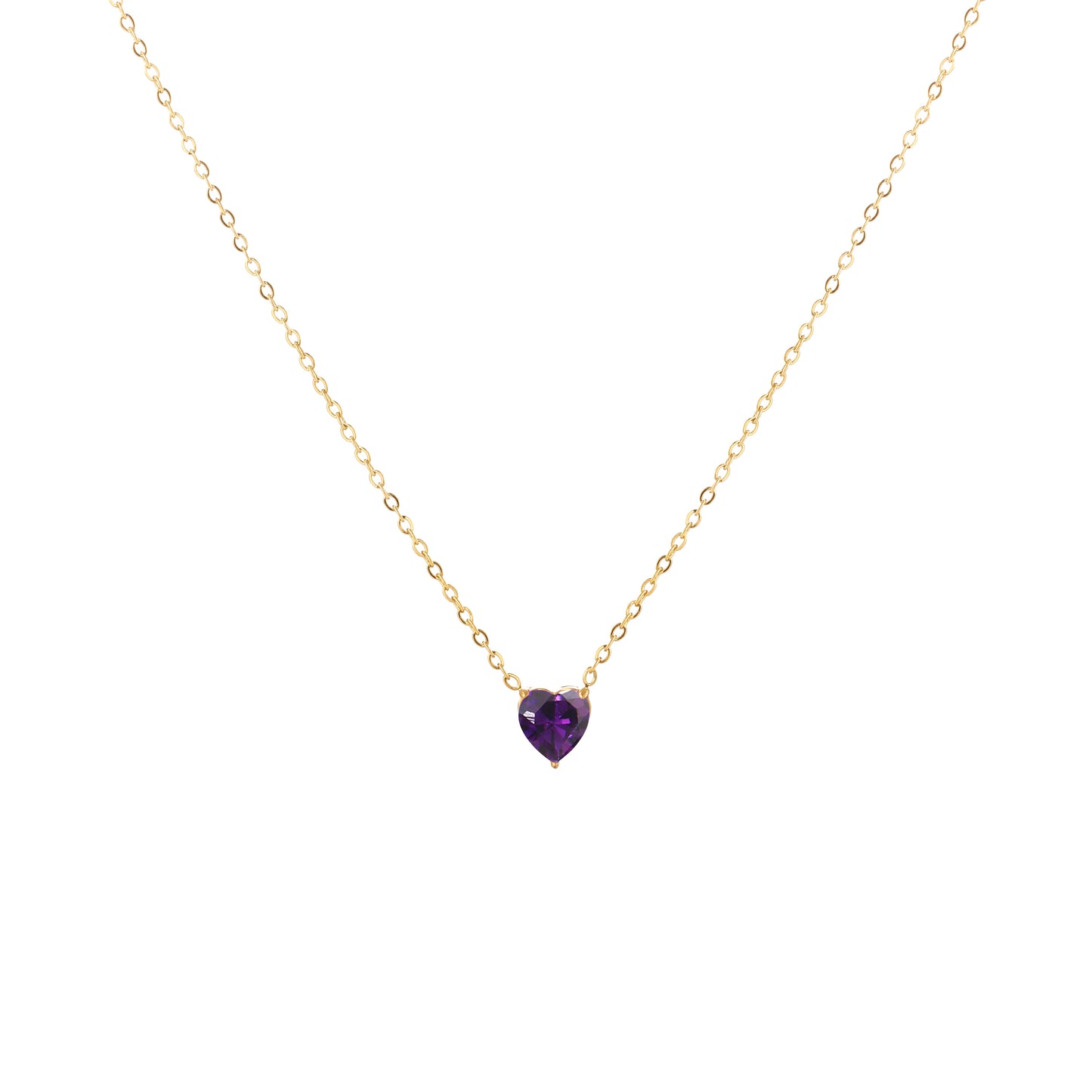 Custom Heart Birthstone Necklace