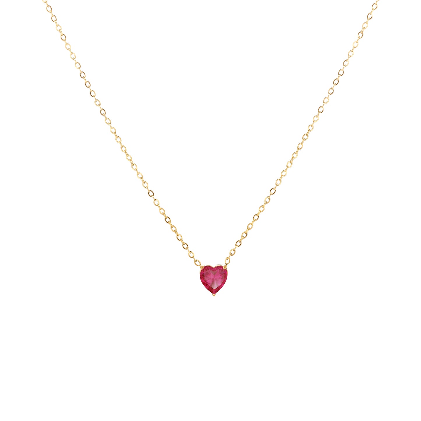Custom Heart Birthstone Necklace