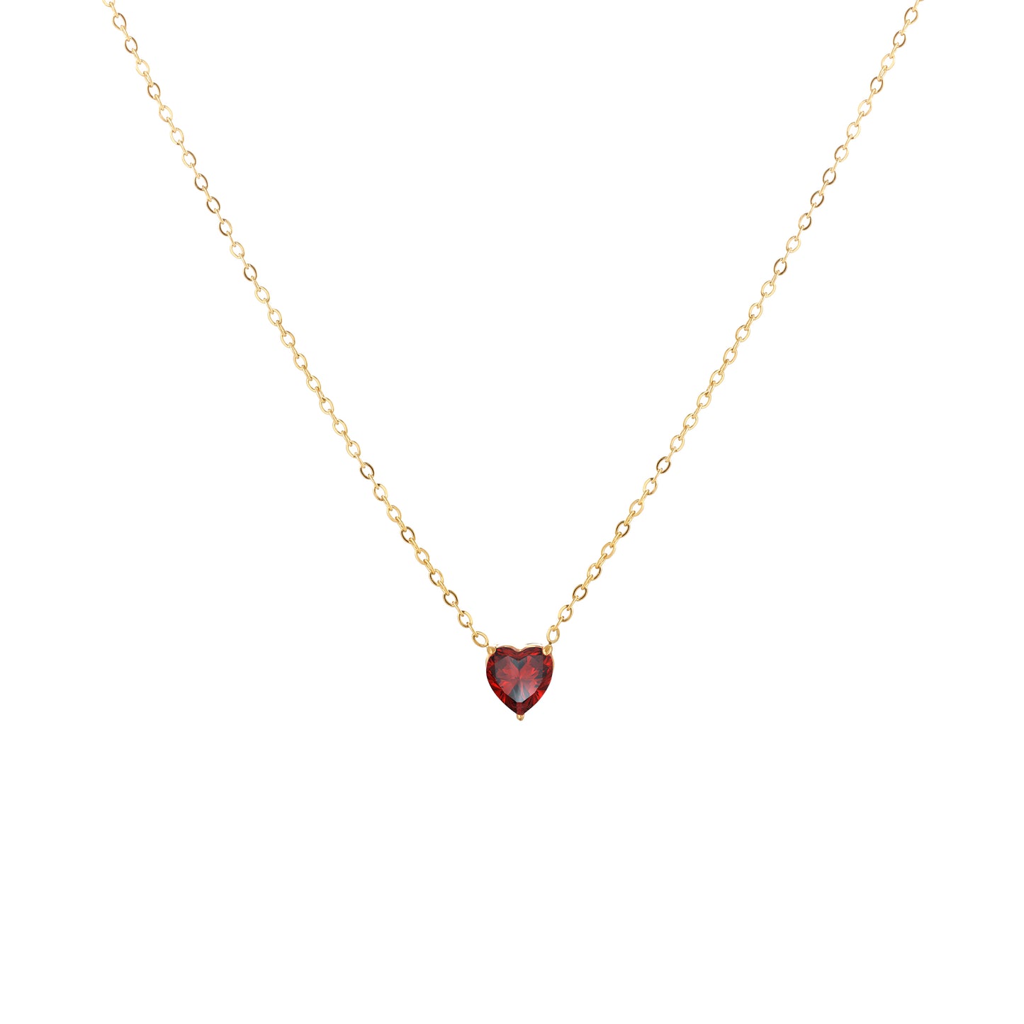 Custom Heart Birthstone Necklace