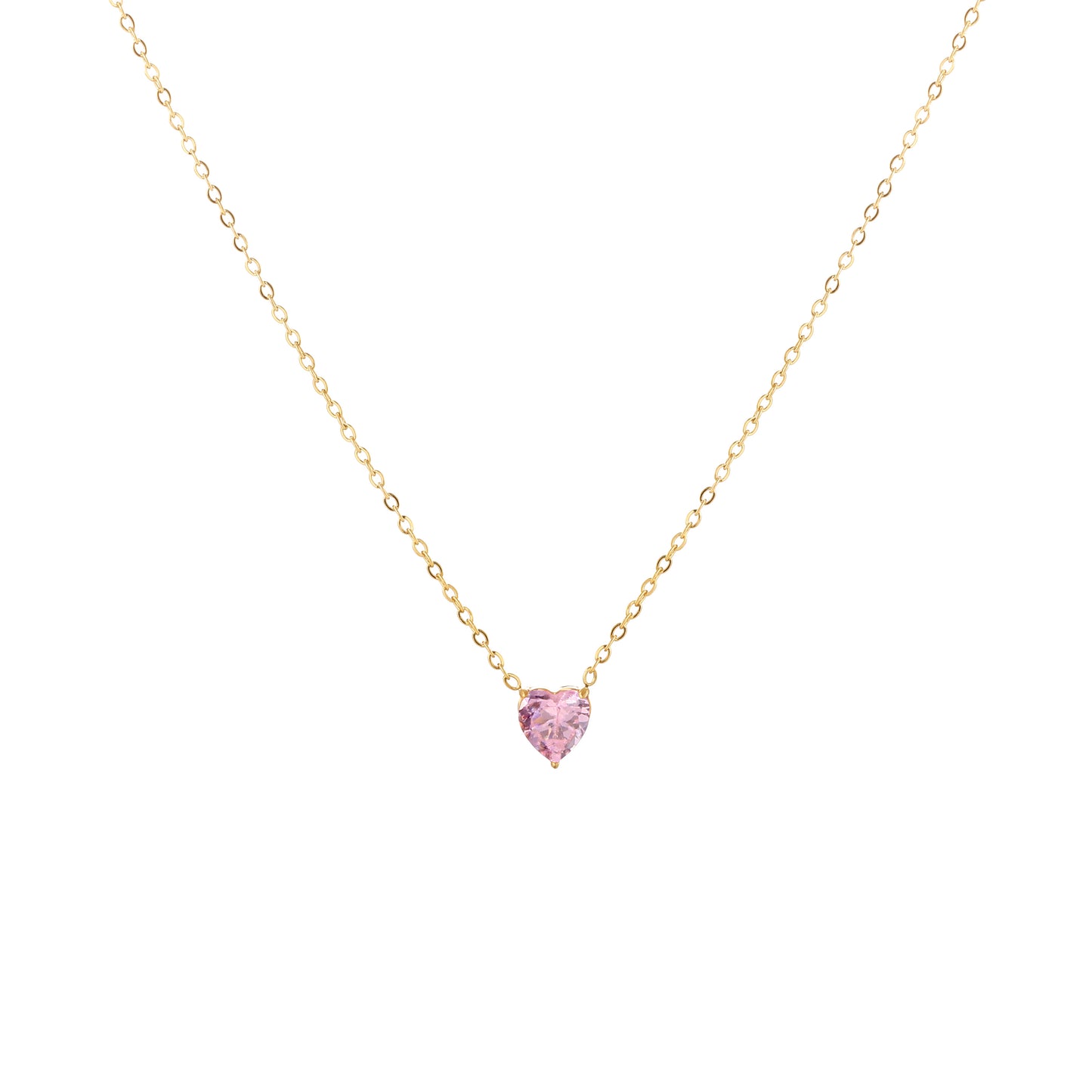 Custom Heart Birthstone Necklace