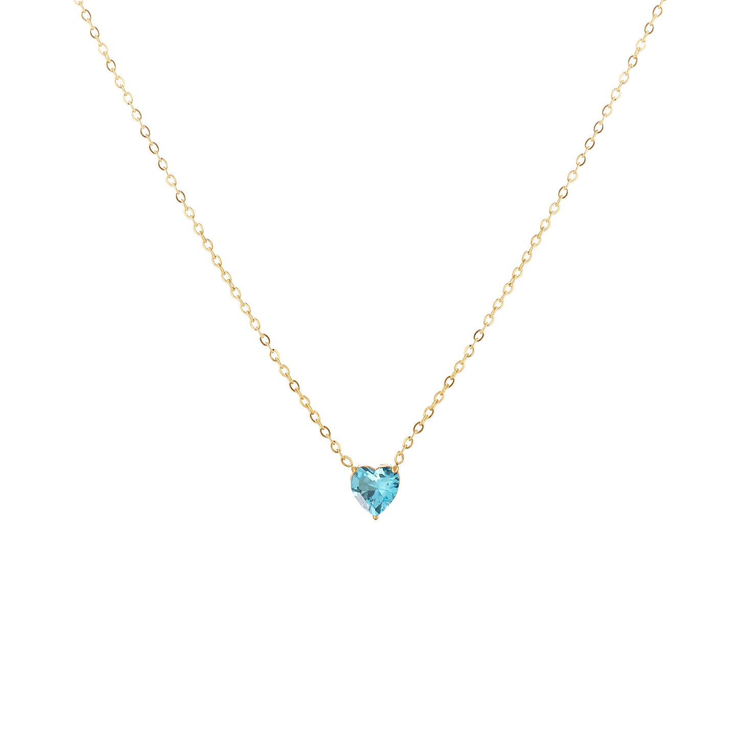 Custom Heart Birthstone Necklace