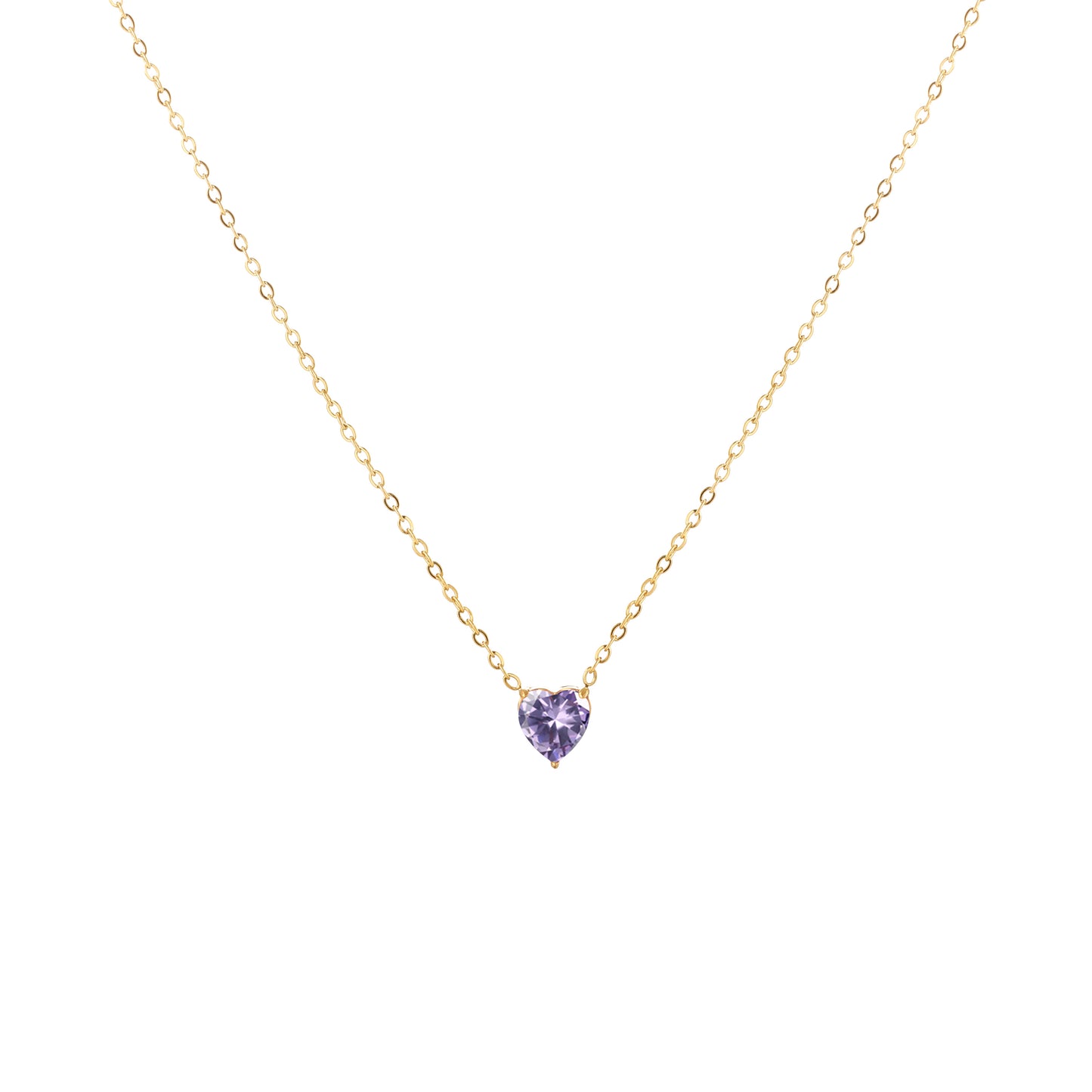 Custom Heart Birthstone Necklace