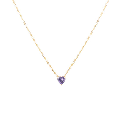 Custom Heart Birthstone Necklace