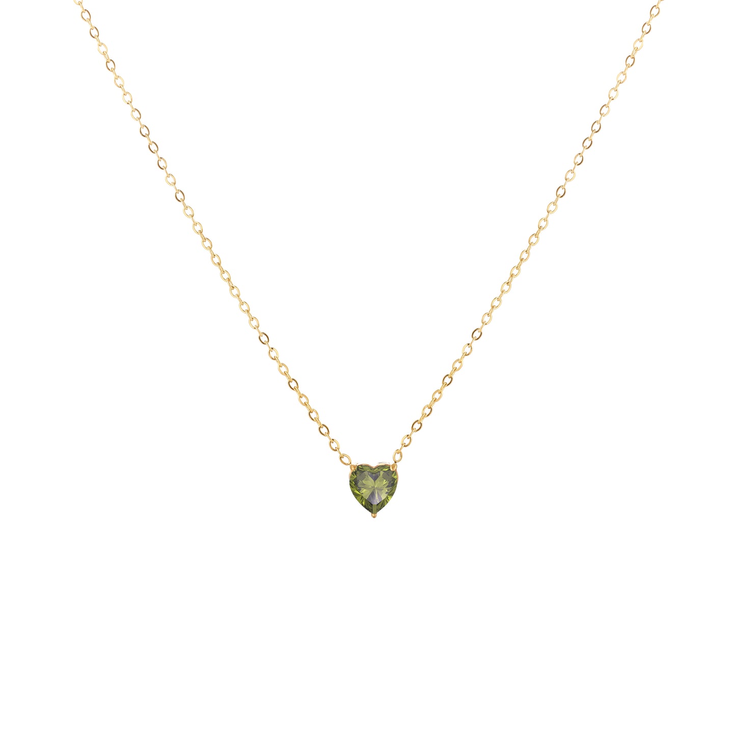 Custom Heart Birthstone Necklace