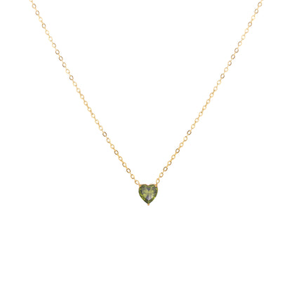 Custom Heart Birthstone Necklace