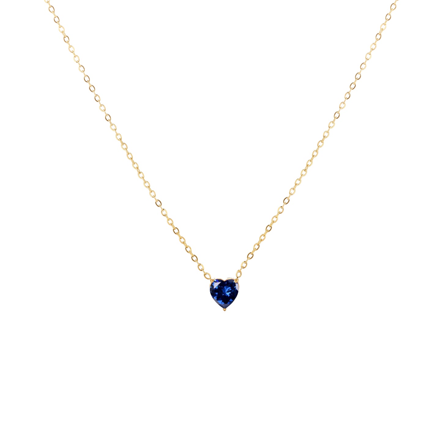 Custom Heart Birthstone Necklace