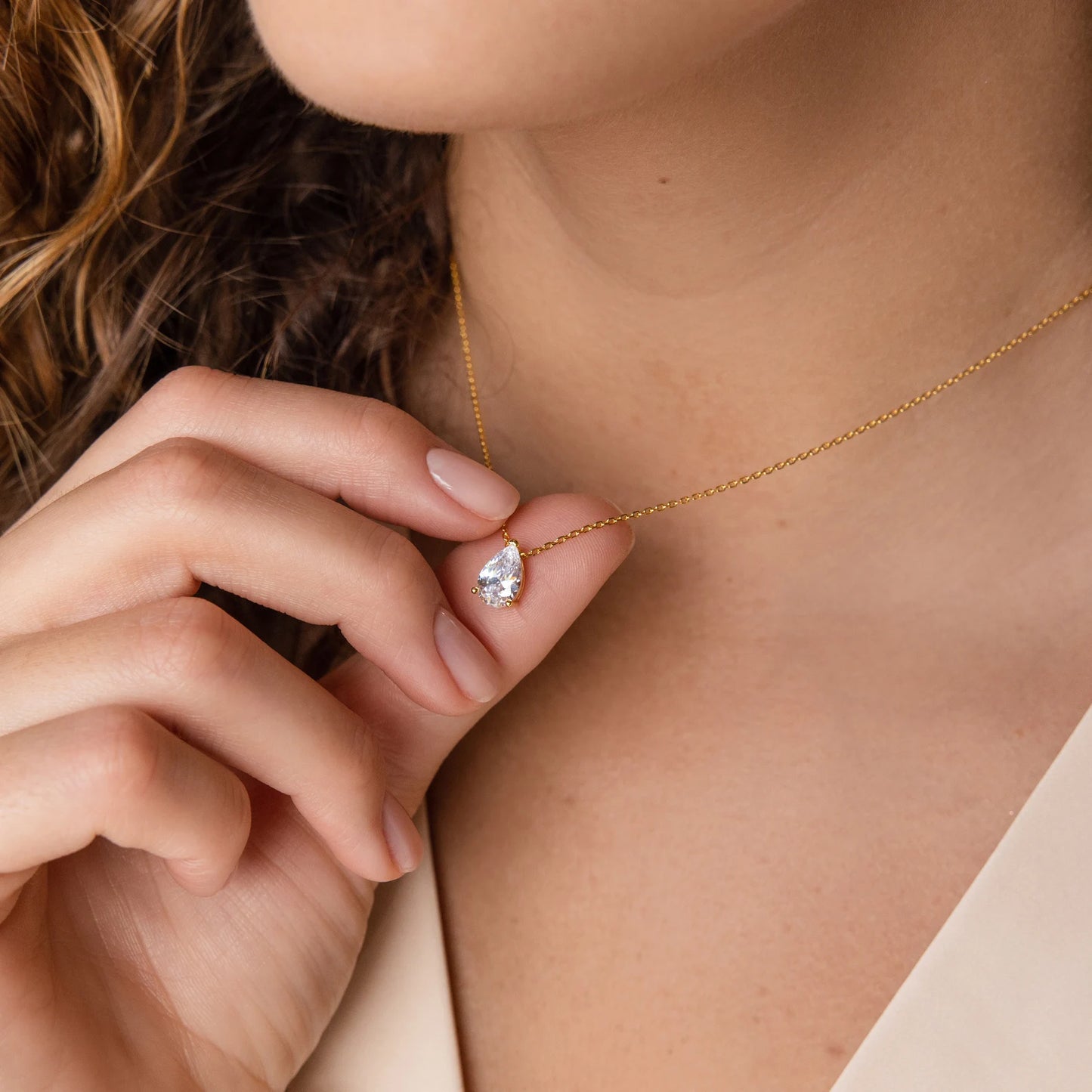 Teardrop Birthstone Necklace