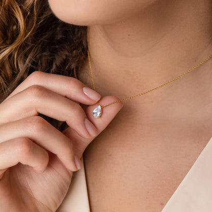 Teardrop Birthstone Necklace