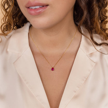 Teardrop Birthstone Necklace