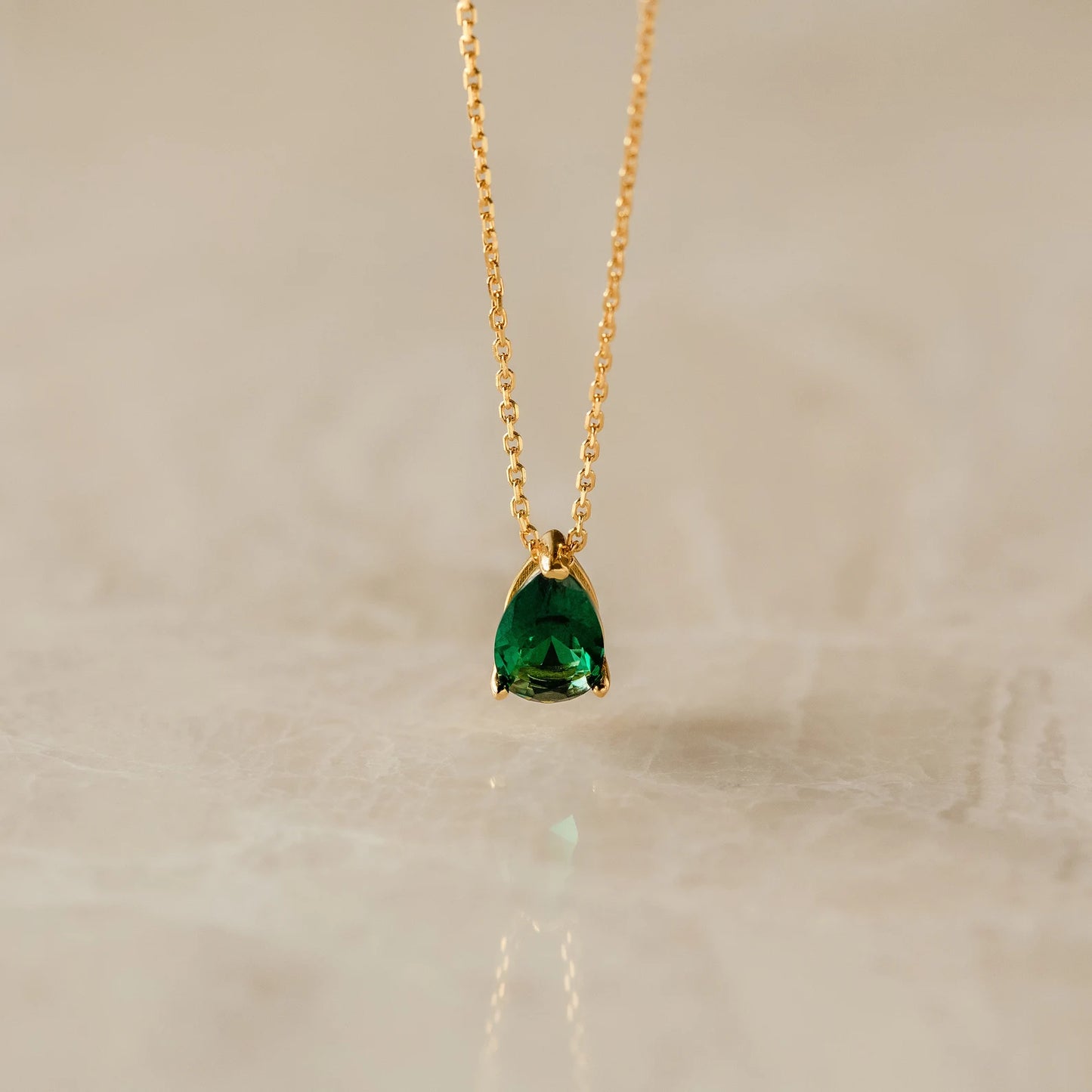 Teardrop Birthstone Necklace
