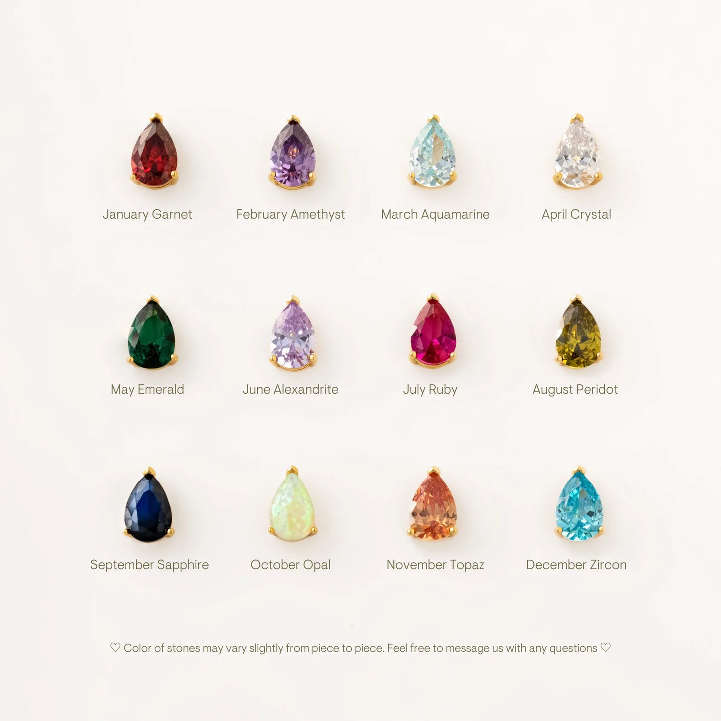 Teardrop Birthstone Necklace