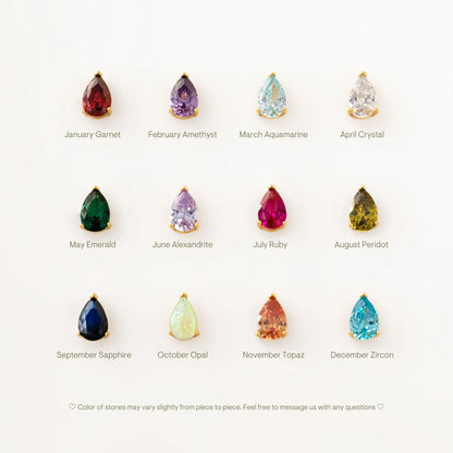 Teardrop Birthstone Necklace